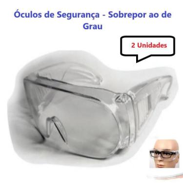 Imagem de Kit 2 óculos Segurança Proteção Cristal Sobrepor Ao De Grau - UN / 2 -