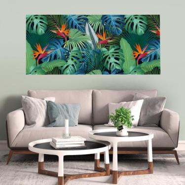 Imagem de Painel Quadro Adesivo - Folhagem Tropical - Dekalque, 1,5 x 0,67