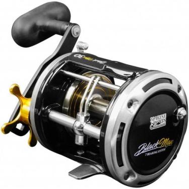 Imagem de Carretilha Marine Sports Perfil Alto Black Max 50 Freio de 8kg 7 Rolam