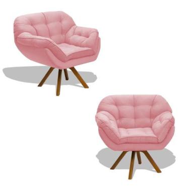 Imagem de Kit 02 Poltrona Miami Cadeira Robusta Base Giratória Fibra Silicone Sa