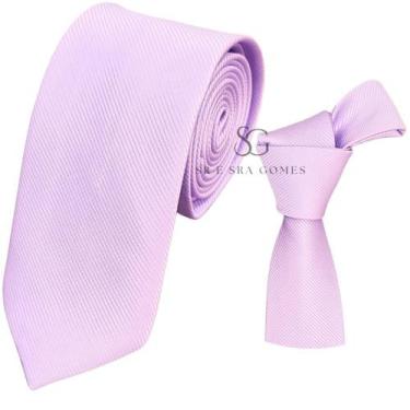 Imagem de Gravata lavanda suave tecido trabalhado para padrinhos e eventos - Her