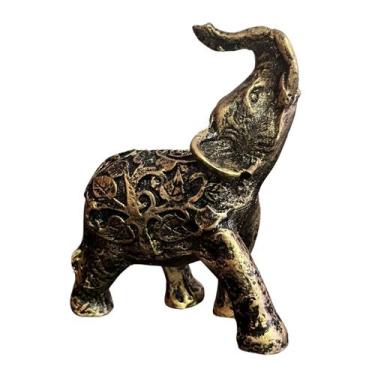 Imagem de Elefante Indiano Decorativo de Folhas Estatueta Pequena - Mana Om By E