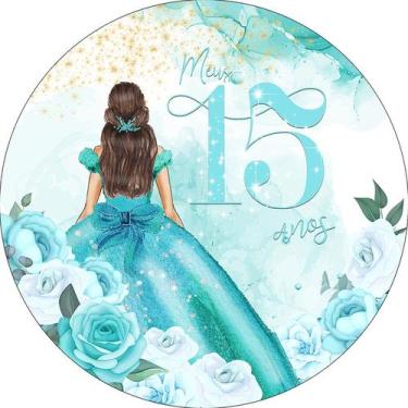 Imagem de Painel De Festa Redondo 1,50x1,50 - 15 Anos Princesa 157 - Via Cores