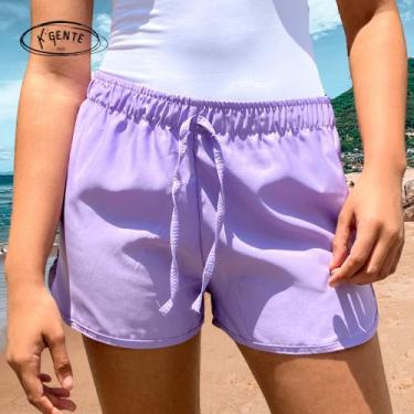 Imagem de kit com 3 short tactel feminino boxe para academia saida de praia - co