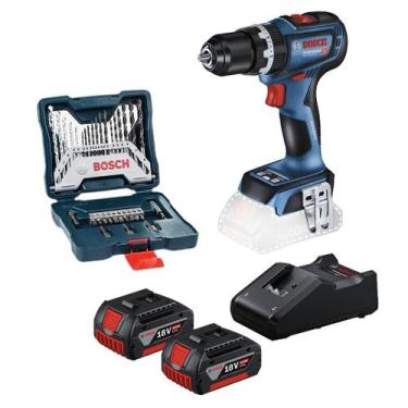 Imagem de Parafusadeira Bosch GSB18v-90 18v + 2bat 4a + Carreg e kit