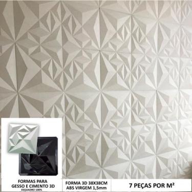 Imagem de Fôrma Gesso 3d Diamante 38x38cm ABS 1,5mm Molde Para Gesso/Cimento 3d 