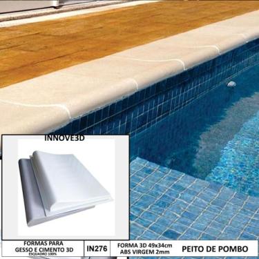 Imagem de Forma 3d borda piscina peito de pombo 49x34cm em abs 2mm in276 - INNOV