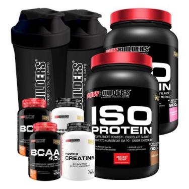 Imagem de Kit 2 Iso Protein 900G+ 2 Bcaa 4.5 100G+ 2 Power - Bodybuilders