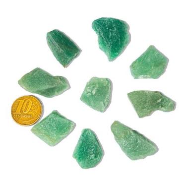 Imagem de 05 Cascalho Quartzo Verde Furo Vazado Artesanato 20 a 30mm - Cristaisd