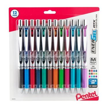Imagem de Pentel EnerGel RTX Retractable Liquid Gel Pen .7mm 12/Pkg-Assorted Ink Colors -BL77BP12