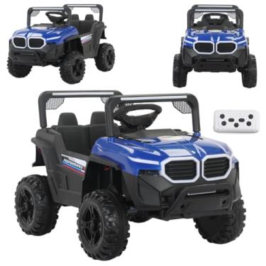 Imagem de Mini Carro Elétrico Infantil 12V Até 30Kg Baby Style Carrinho Veículo Baterial Recarregável com Controle Remoto MP3 Luz e Som LED Segurança e Diversão para Crianças de 3 Anos+ (Azul)