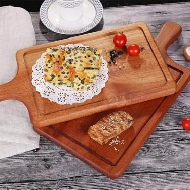 Imagem de Kit 02 Tábuas De Bambu 32 x 14 cm Utensilio De Cozinha Multiuso Para Churrasco Carnes Legumes