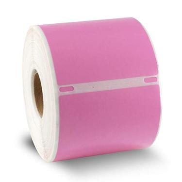 Imagem de BETCKEY Etiquetas coloridas compatíveis com Dymo 30857 (2-1/4" x 10 cm) etiquetas de crachá de identificação de visitante, compatível com impressoras Dymo LabelWriter Thermal 450, 4XL e Zebra [1 rolo, 250 etiquetas, rosa]