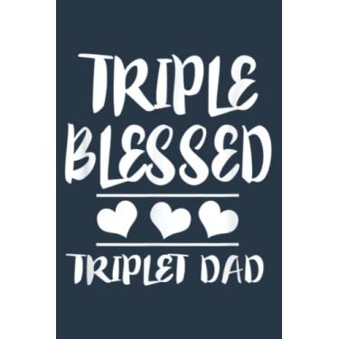 Imagem de Triple Blessed Father Dad Of Triplets: Study Notebook, 6 x 9 inches, 120 pages