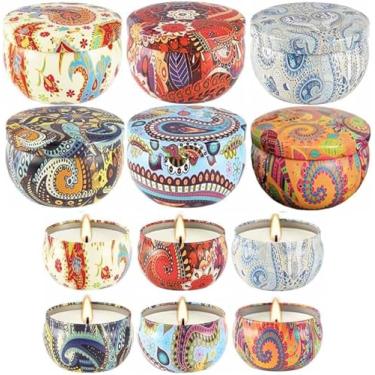 Imagem de Phinicco Lata de vela de 70,9 g para fabricação de velas, 6 peças de latas vazias com tampas (6 cores)