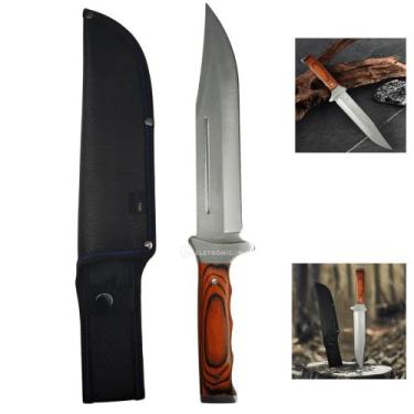 Imagem de Faca para Churrasco com Lâmina de 24cm, Full Tang e Cabo de Madeira SL