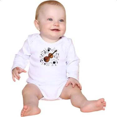 Imagem de Body intantil Violino Classico Elementos Musicais - Alearts, P