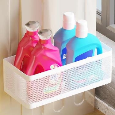 Imagem de Prateleira magnética para máquina de lavar, lavanderia, organizador magnético, prateleira de lavanderia, prateleira de máquina de lavar, cesta suspensa, prateleiras magnéticas de geladeira (branca, C