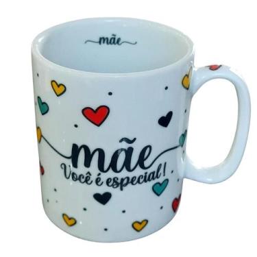 Imagem de Jogo 10 canecas 300ml Frases Mãe - Kit Porcelana - Decoração Caneca Co