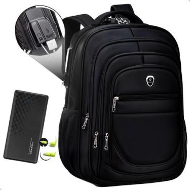 Imagem de Kit Bolsa Grande Anti Furto Saida USB + Power bank Carregamento rápido