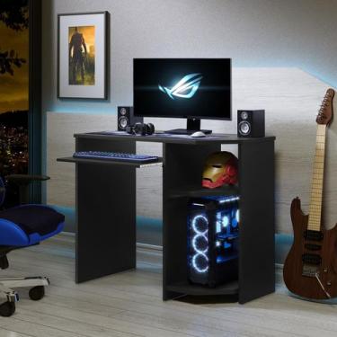 Imagem de Mesa Escrivaninha Gamer Apoio Notebook Taos Maciel Móveis Cor Preto