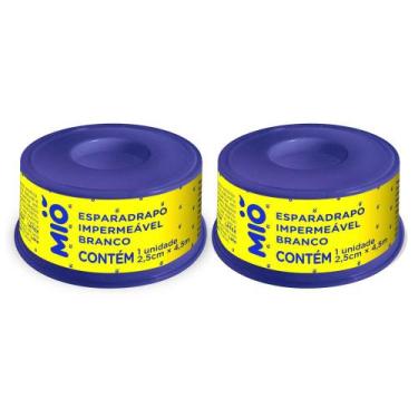 Imagem de Kit 2 Esparadrapo Impermeável Mió Branco 2,5cm X 4,5m 1 Unidade