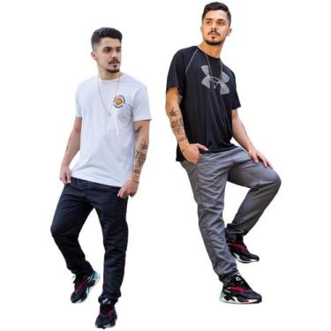 Imagem de 2 Calças Tactel Masculina Skinny Jogger 2 Bolsos Barata 416 - FR, 1 ci