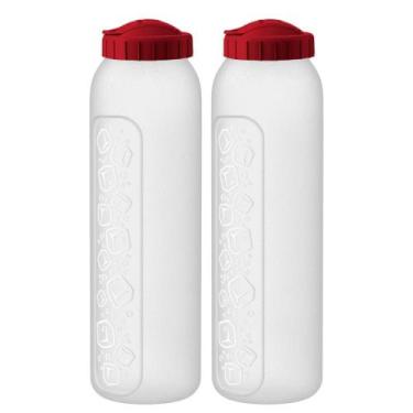 Imagem de 2 Jarra Garrafa De Água Suco Geladeira Tampa Higiênica 1,5 Litro Fina 