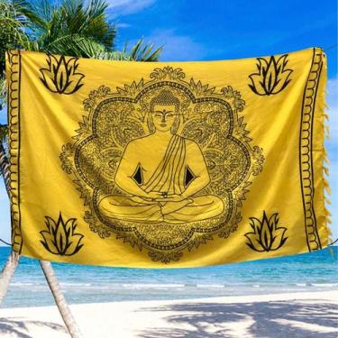 Imagem de Lenço Canga Estampado Cangão Gigante Saida de Praia Poliéster Colorida