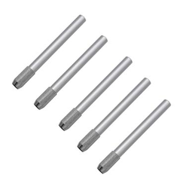 Imagem de PTILSERY 5 extensores de lápis, alongador de lápis, cor alumínio, extensor, suporte, extensor de lápis, prata