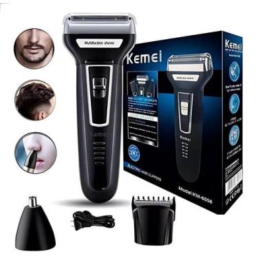 Imagem de Depilador Masculino Recarregável  Compacto e Potente - KEMEI