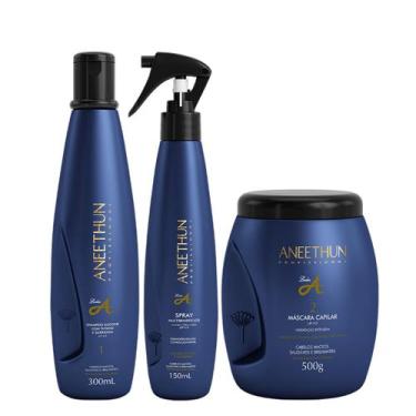 Imagem de Aneethun Linha A Kit Shampoo Máscara e Spray Multibenefícios 150ml