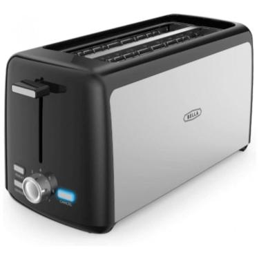 Imagem de Torradeira Elétrica 4 Fatias com 7 Níveis de Tostagem, 110V 1400W, BELLA, Preta e Prata
