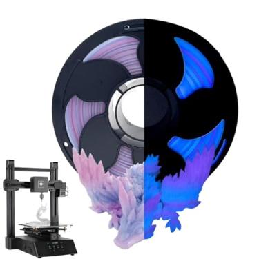 Imagem de Filamento da impressora -íris, filamento da impressora brilho | Brilhando no pacote escuro de filamentos multicolorosos,Padrão 3D de impressão de bobinas de seda, acessórios de impressora ender para e