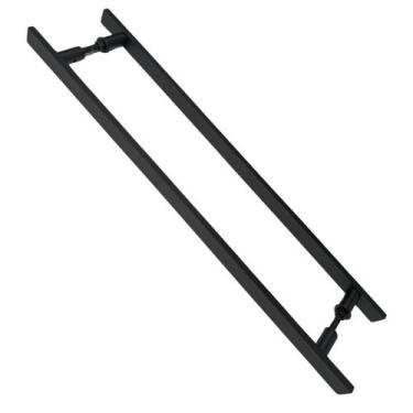 Imagem de Puxador Duplo Alumínio 80cm Porta Pivotante  Preto - Montelar Acabamen