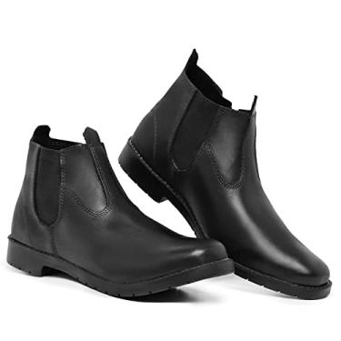 Imagem de Botina Masculina Couro Legitimo Solado De Pneu Resistente Para Trabalho Preto (Preto, BR, Adulto, Numérico, 41)