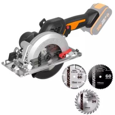 Imagem de Serra Circular 20V MAX WORKSAW WX531.9 com 3 Discos s/ Bateria e Carre