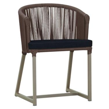 Imagem de Cadeira De Jantar Noronha Alumínio Fendi E12 Trama Original Marrom