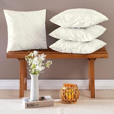 Imagem de Kit Almofadas Cheias 45cm x 45cm Aveline 04 Peças Off White - BIA ENXO