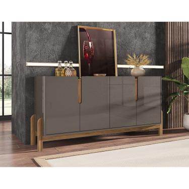Imagem de Aparador Buffet Sala Lizz 170cm Cinza Pérola Marrom