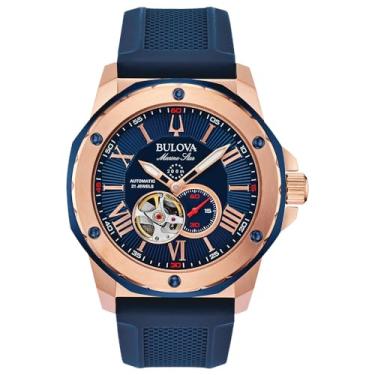 Imagem de Bulova 98A227 Men's Marine Star Blue Dial Strap Automatic Watch