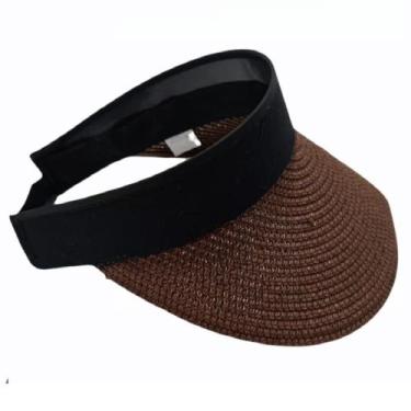 Imagem de Viseira Feminina Palha Para Praia Piscina Parque Exercícios