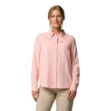 Imagem de Camisa Columbia Feminina Silver Ridge 3.0 Manga Longa, M, Rosa claro
