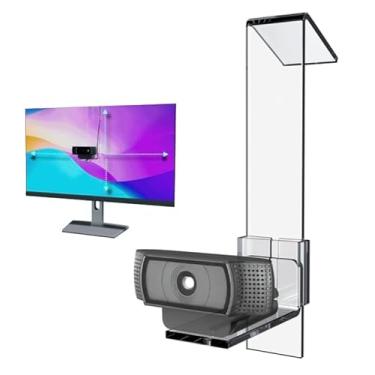 Imagem de PlexiCam Pro V2 | Suporte de webcam para tela central/tela central | Posicione qualquer webcam (não incluída) em qualquer lugar/qualquer tela (Laptops-32) | Alternativa de teleprompter tripé pescoço