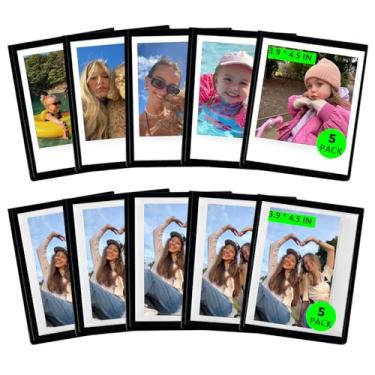 Imagem de CAIYOULE Moldura magnética para fotos Instax Polaroid 600 e i-Type Wide Instant Film Pocket - 10 peças, para Fujifilm Wide 400/300/210/200/ e Polaroid Now/Onestep - Preto