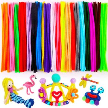 Imagem de Kit 400un Hastes De Chenille Colorido Limpador Cachimbo 30cm - Things 