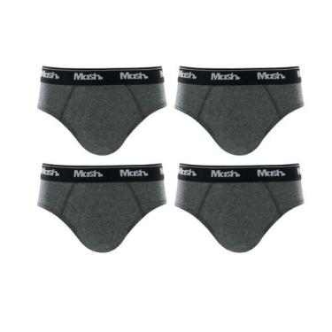 Imagem de Kit 4 Cuecas Infantil Slip Mash Sortido, Cinza, G