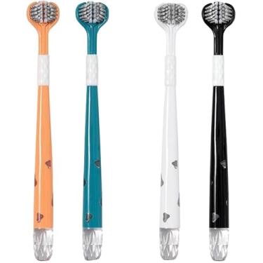 Imagem de Escovas de dentes manuais fáceis, escovas de dentes macias para adultos Conjunto extra de escova de dentes limpo 4 cores assorcedas de contagem
