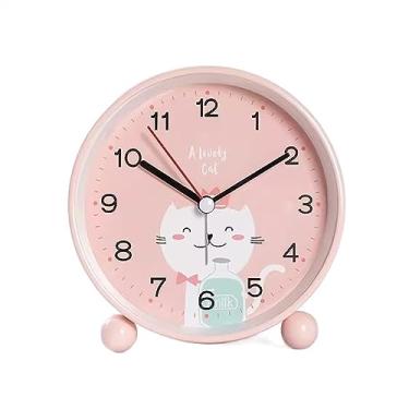 Imagem de Despertador quarto despertador para meninas e crianças, sem tique-taque silencioso com luz de fundo, bonito decoração de quarto relógio de mesa relógio de cabeceira (cor: D) (B)