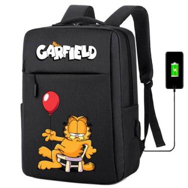 Imagem de Mochila Escolar Trabalho USB Infantil Estampa De Gato Travesso Comilão